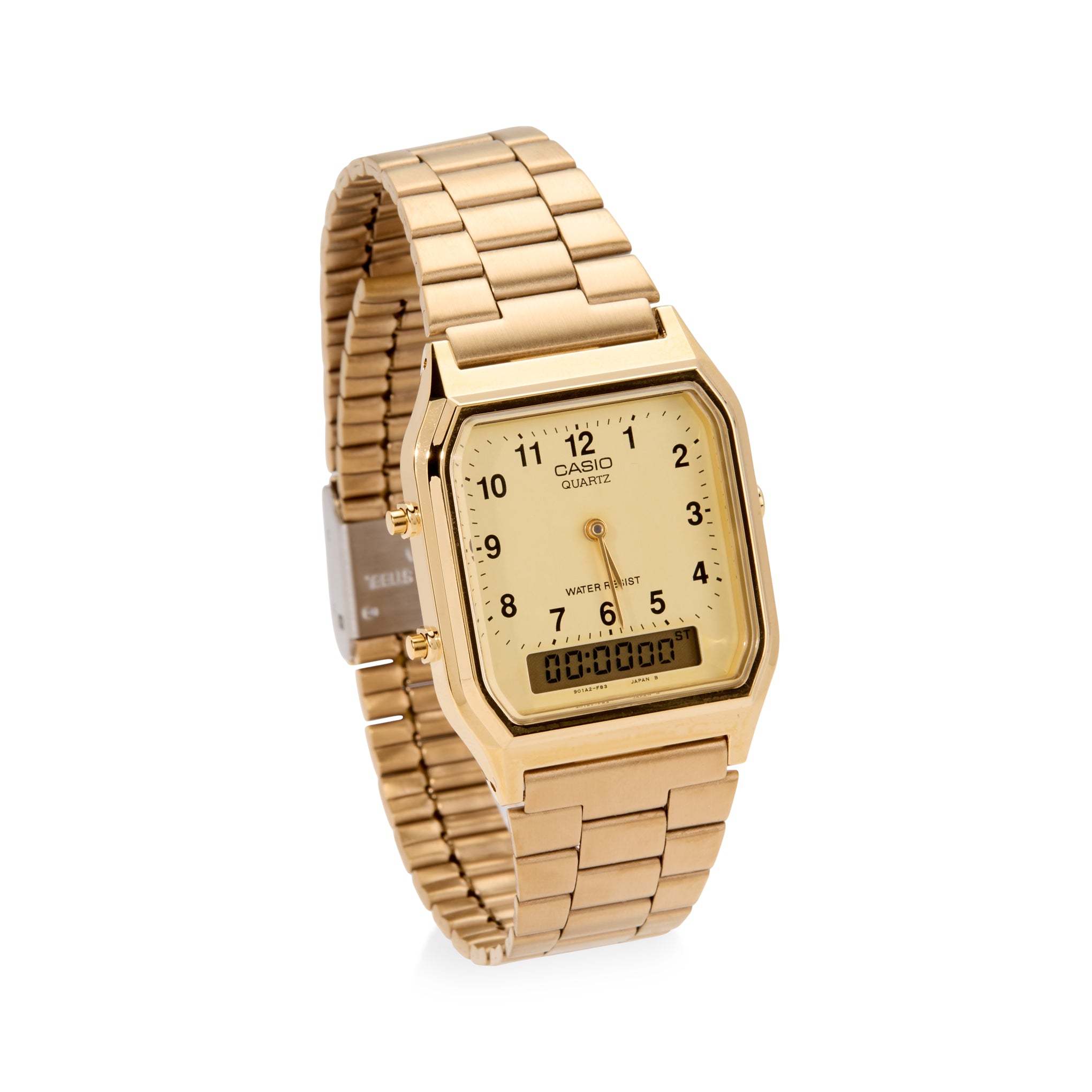 Casio AQ230 Analog Digital Watch - Gold - Image 3