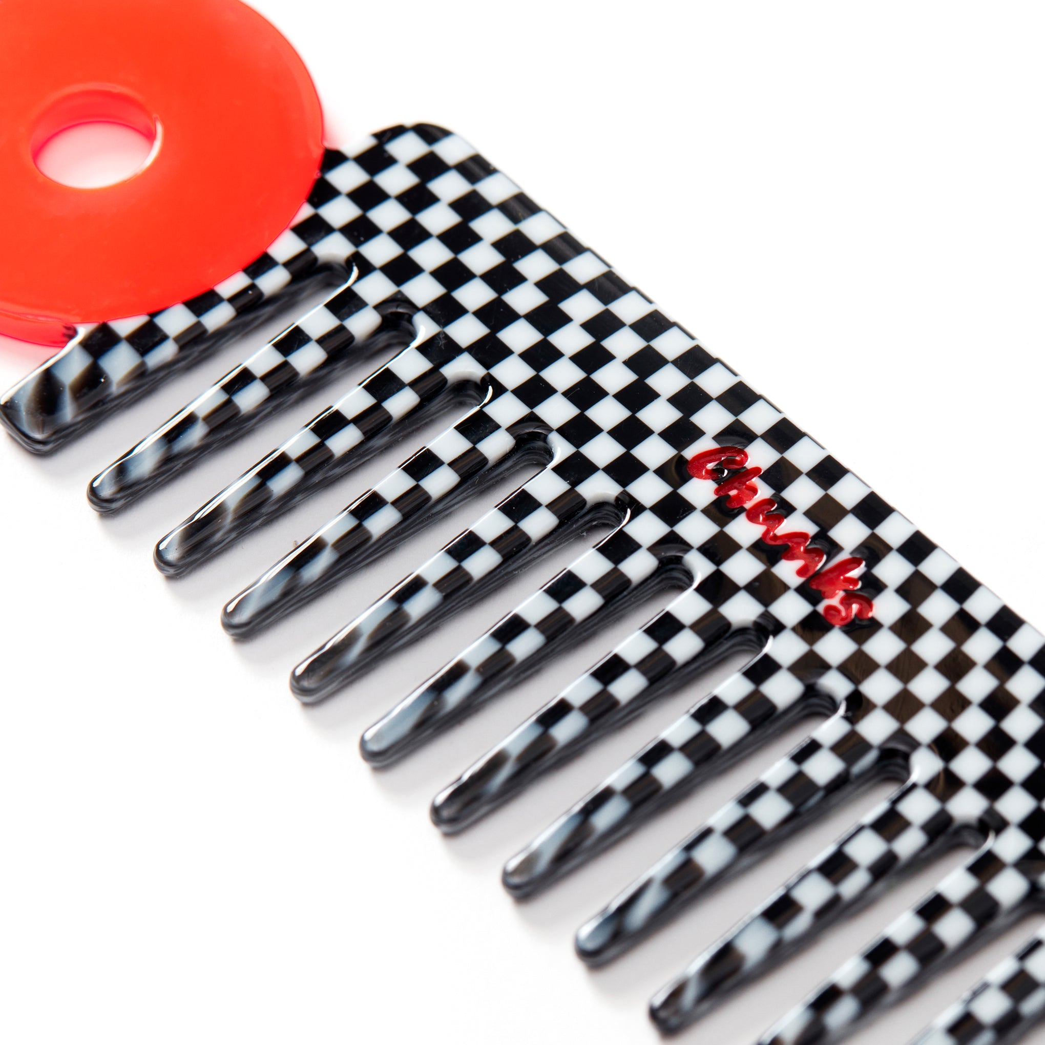 Chunks Wide Tooth Hair Comb - Black/ White/ Red - Image 3