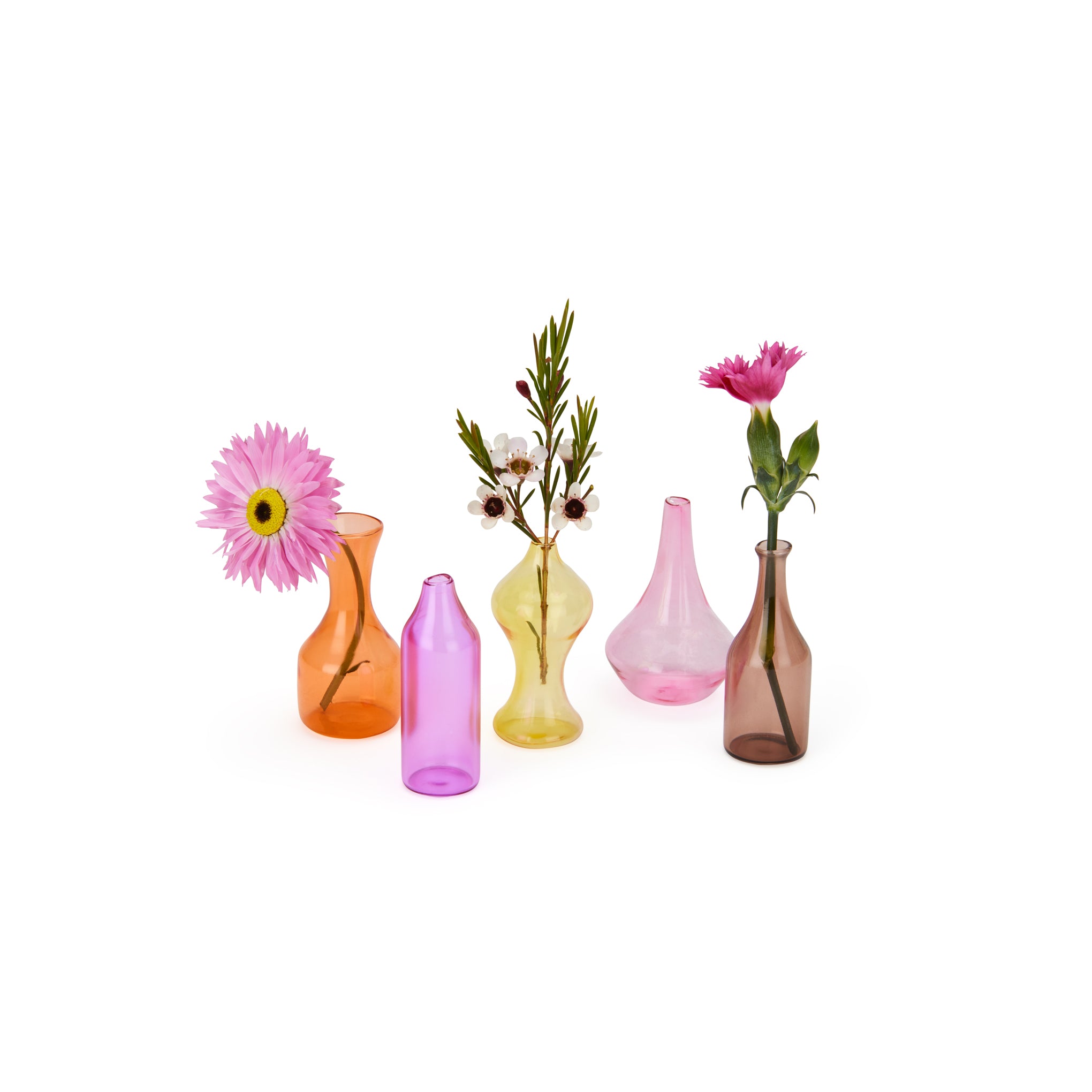 Malmaison Mini Glass Vases - Set of 5