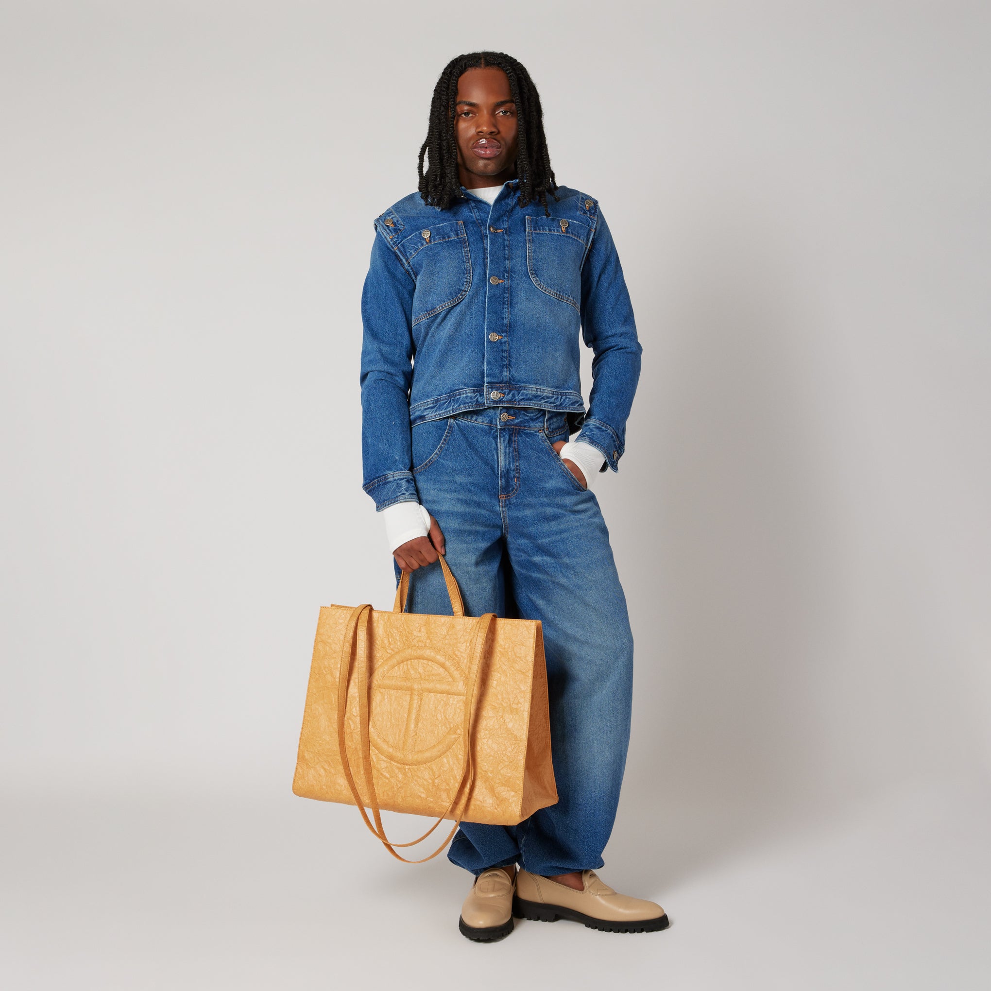 Telfar Tyvek Shopping Bag - Brown - Image 6