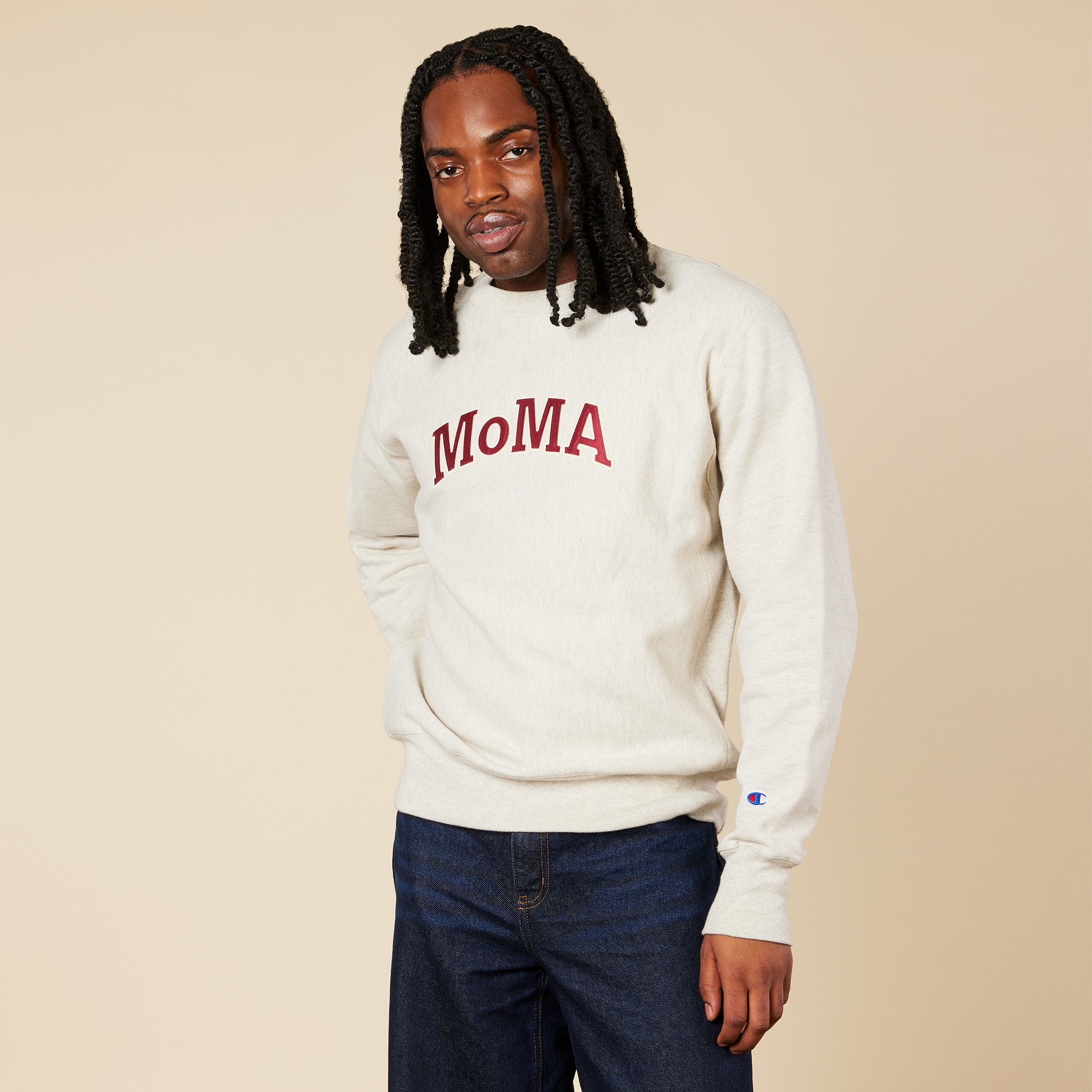 Champion Crewneck Sweatshirt - MoMA Edition - Oatmeal - Image 3