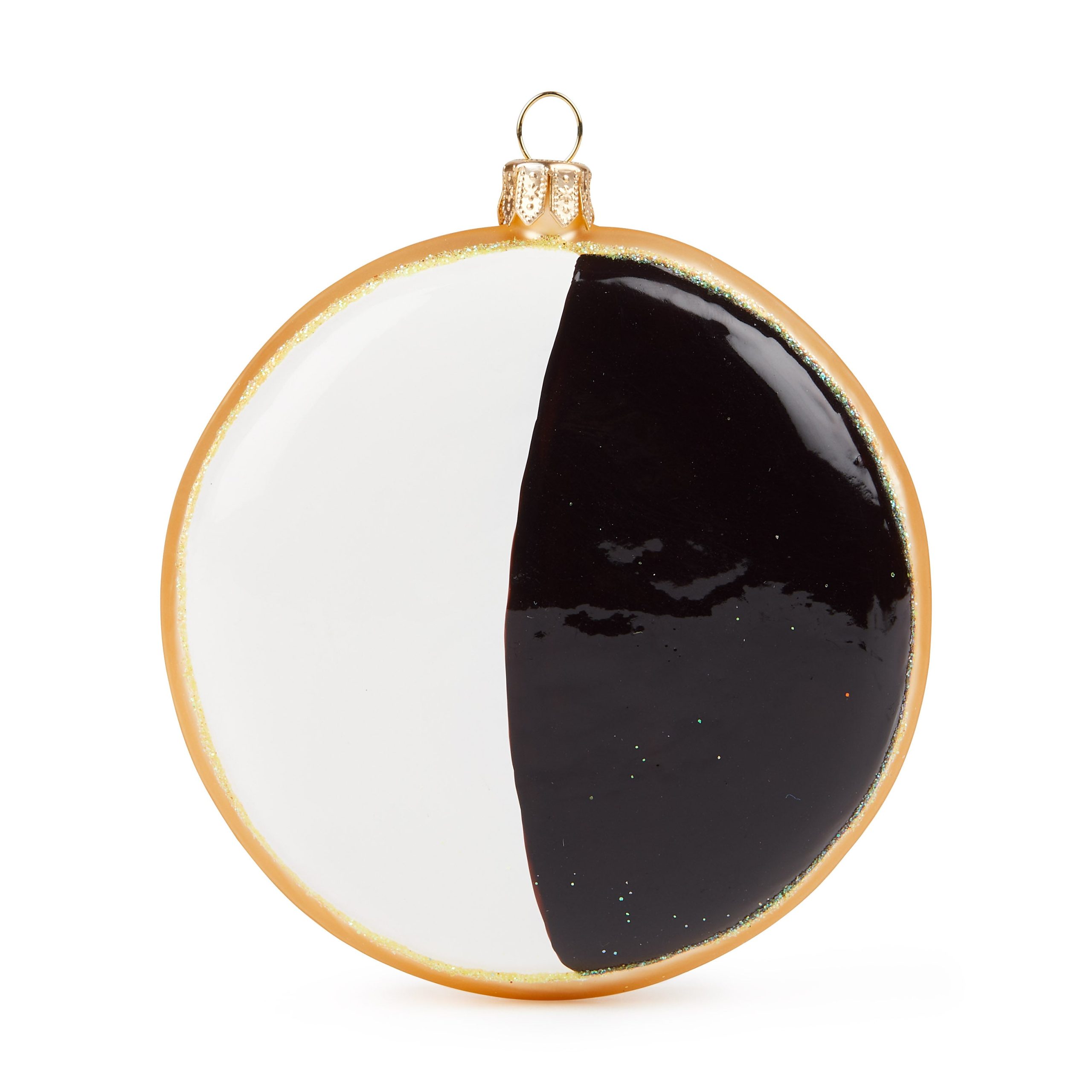 NYC Glass Holiday Ornament - Black and White Cookie