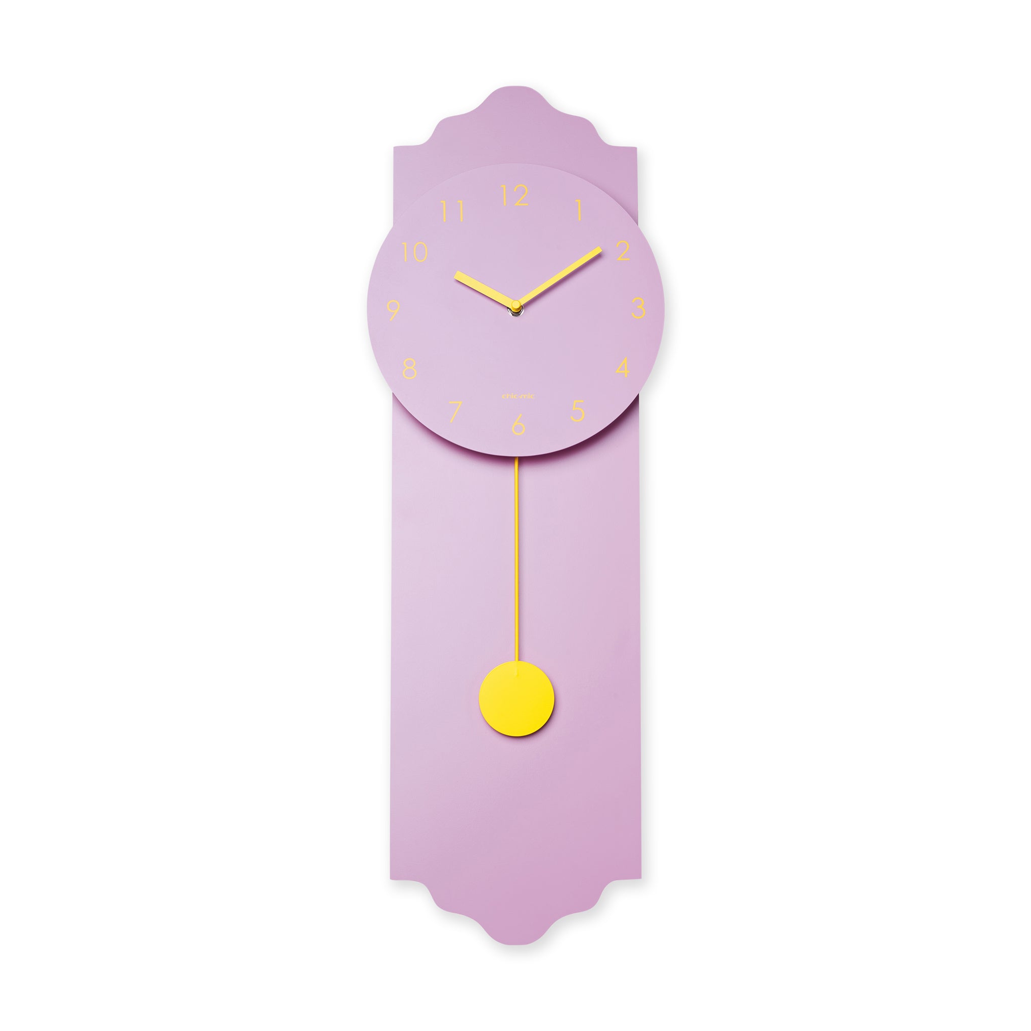 Modern Pendulum Wall Clock - Pink/ Yellow