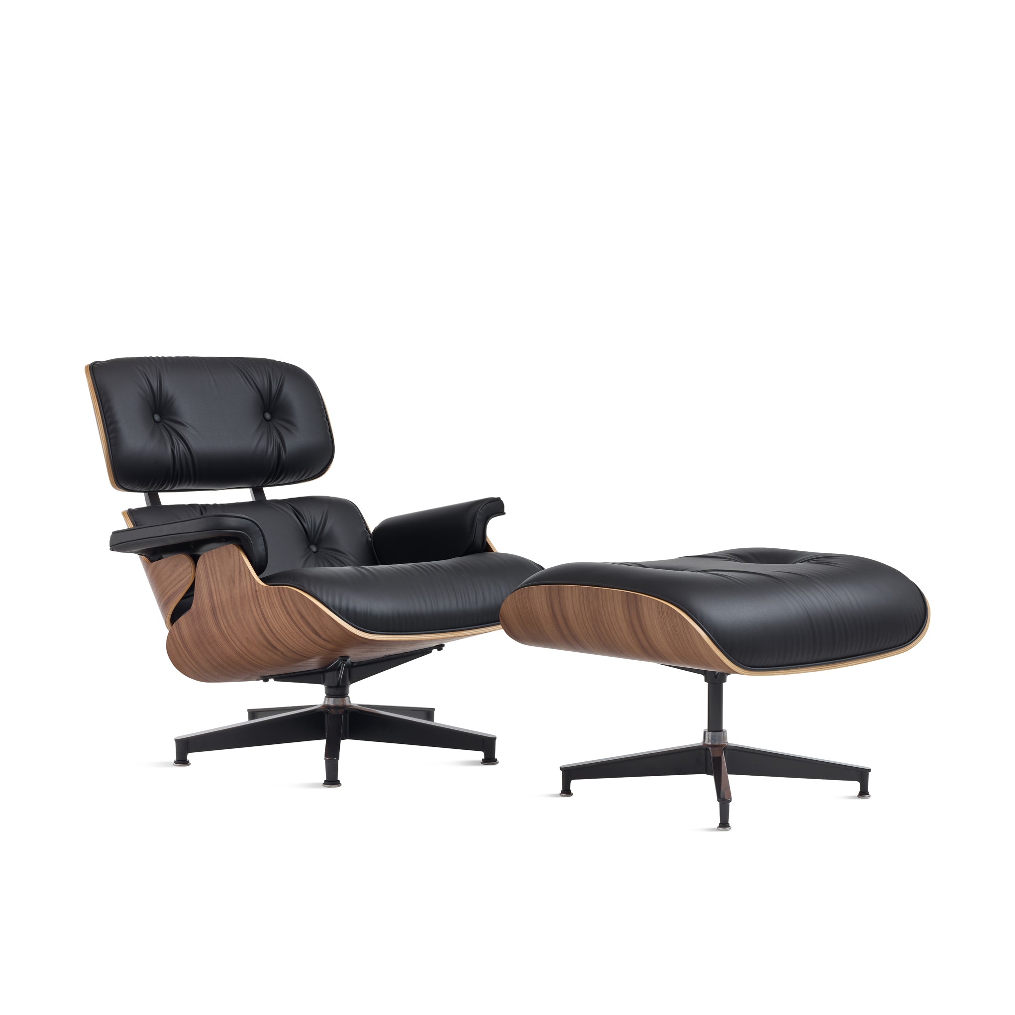 Eames? Lounge Chair and Ottoman from Herman Miller - Walnut/ Black Bamboo Leather