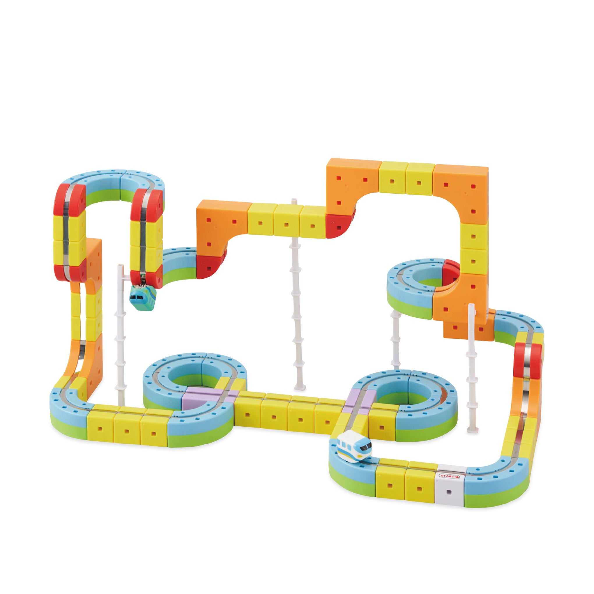 Magnetic Train Rail Cube Block Toy Set - Deluxe 66 pcs - Image 3