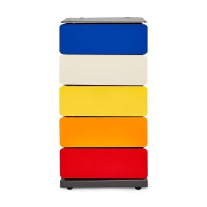 5-Drawer Pivot Cabinet - Blue/ Yellow/ Red