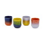 Portuguese Glazed Ceramic Tumblers - Set of 4