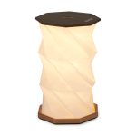 Twist Hexagon Portable Table Lamp - Walnut