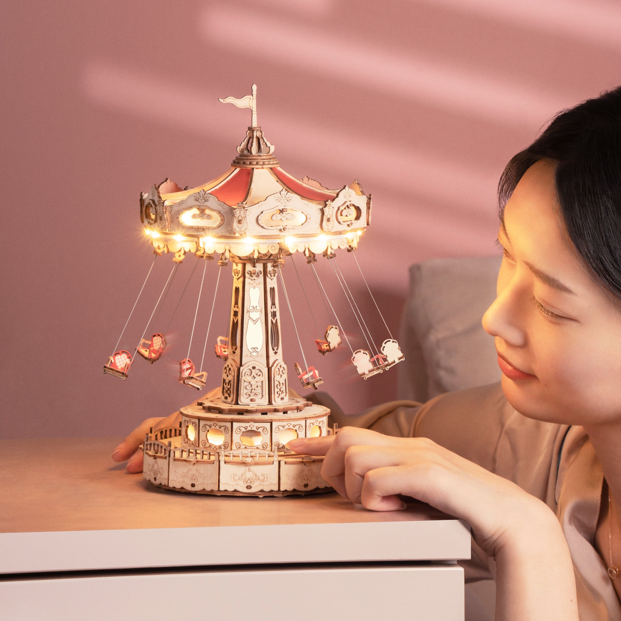 Rolife DIY Swing Ride Music Box 3D Wooden Puzzle - Image 2