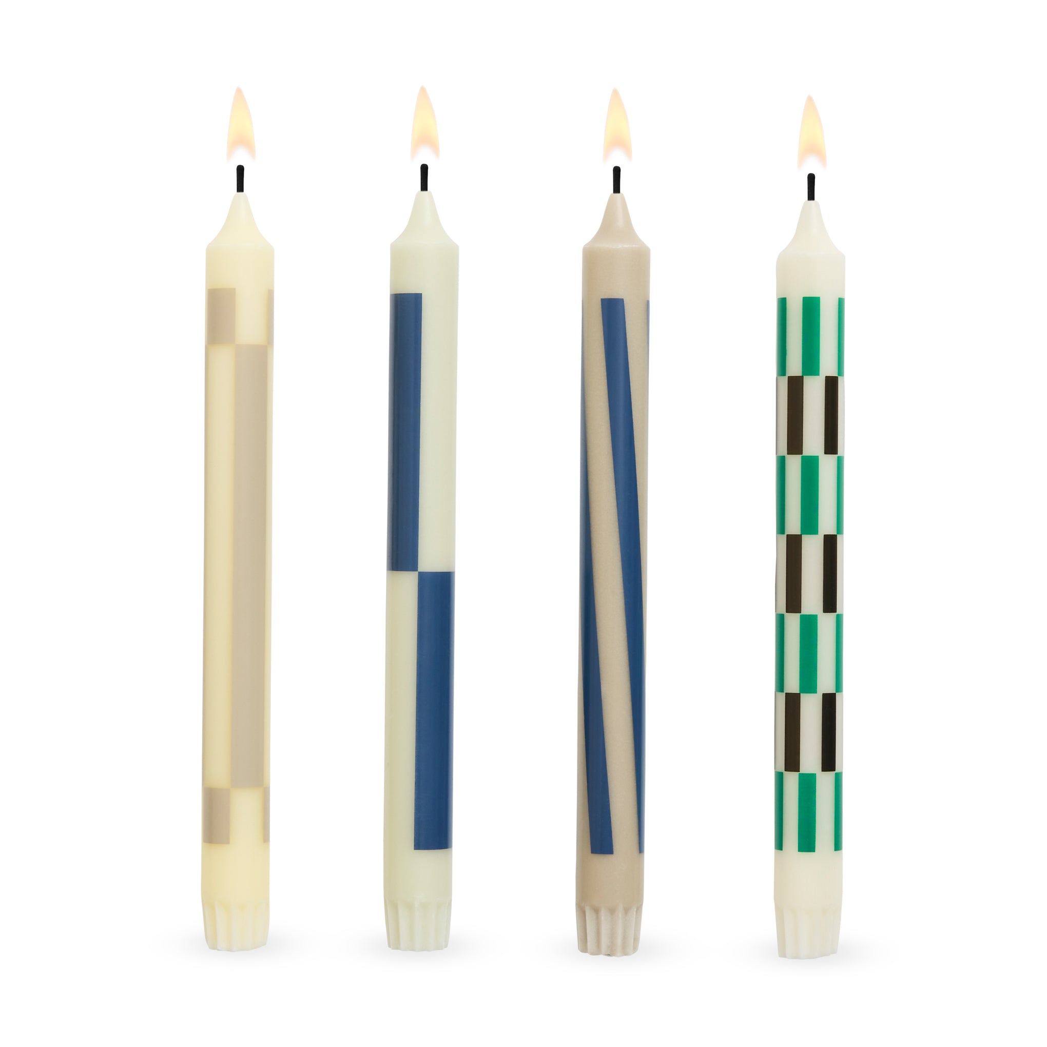 HAY Pattern Taper Candle - Cream/ Dark